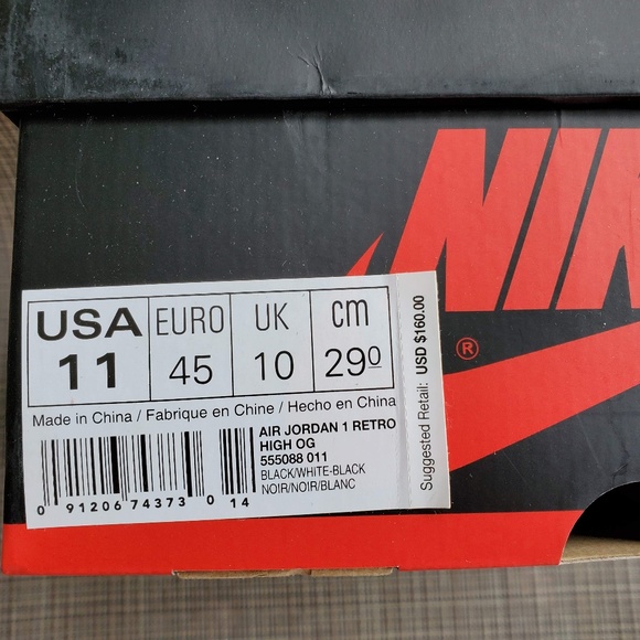 ***SOLD***Jordan 1 Retro Yin Yang Black OG Size 11 - Picture 8 of 8